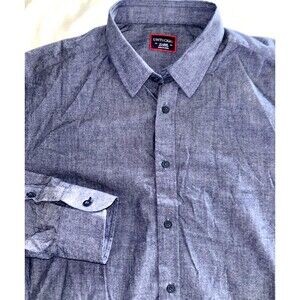 UNTUCKit Shirt Men's XL Blue Long Sleeve Button Up Casual Chambray Cotton Top